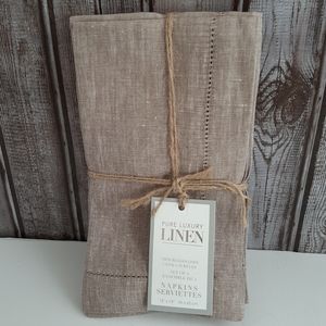 Pure Luxury Linen 100% Belgian Linen Napkins (flaw) Brown Melange